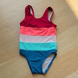 Old Navy Multicolor Striped Kids Swim One Piece